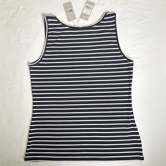 Boden Cotton Tank Top Navy Blue & White Stripe - Picture 9 of 12